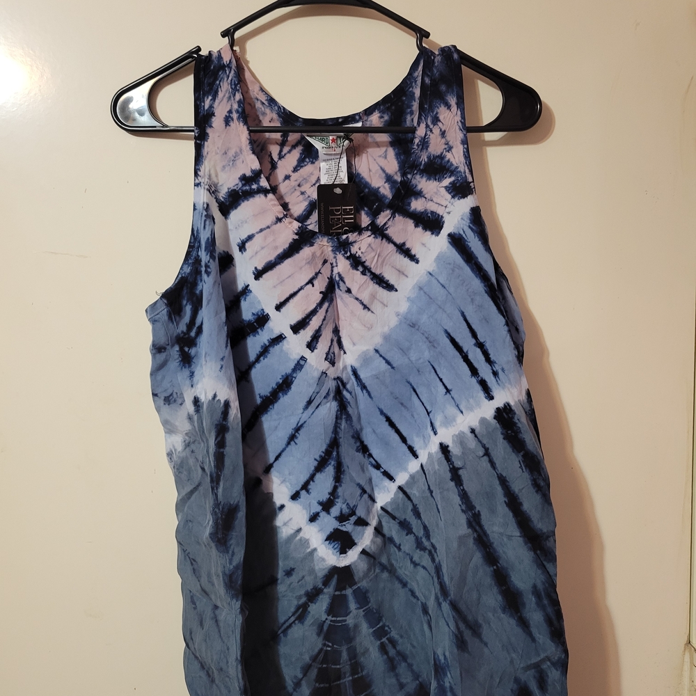 Hard Tail Blue Tie-Dye Tank Top